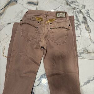 Robin's Jean Brown and Gold Skinny Pants